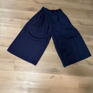 Vintage 90s Stephanie Queller Navy Wide-Leg Culottes‎ Medium NWT